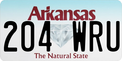 AR license plate 204WRU