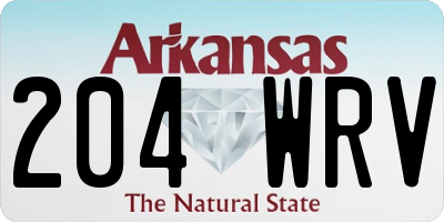 AR license plate 204WRV