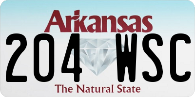 AR license plate 204WSC
