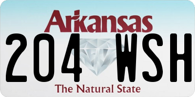 AR license plate 204WSH
