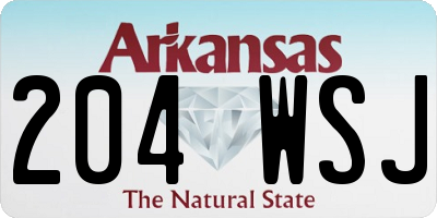 AR license plate 204WSJ