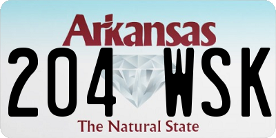 AR license plate 204WSK