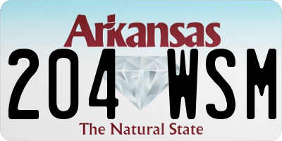 AR license plate 204WSM