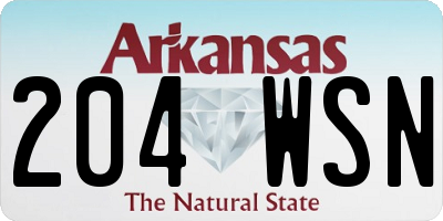 AR license plate 204WSN