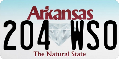 AR license plate 204WSO
