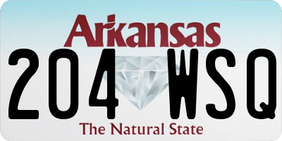 AR license plate 204WSQ