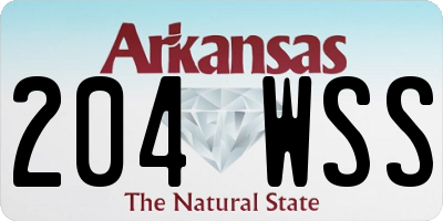 AR license plate 204WSS