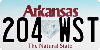 AR license plate 204WST