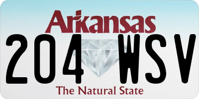AR license plate 204WSV