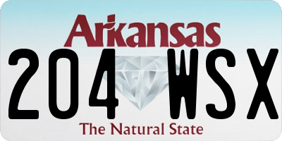 AR license plate 204WSX