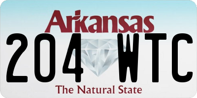 AR license plate 204WTC