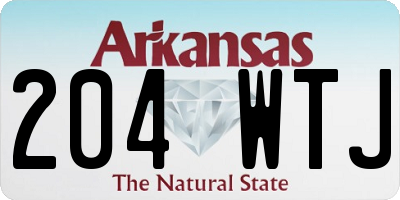 AR license plate 204WTJ