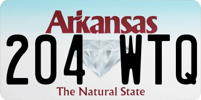 AR license plate 204WTQ
