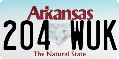 AR license plate 204WUK