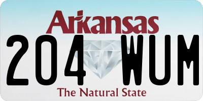 AR license plate 204WUM