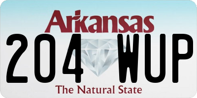 AR license plate 204WUP