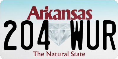 AR license plate 204WUR