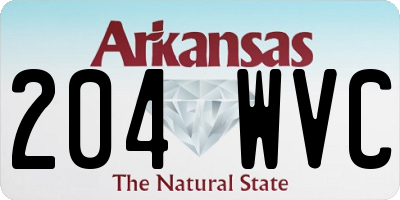 AR license plate 204WVC