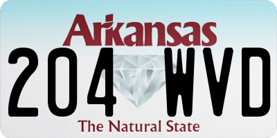 AR license plate 204WVD