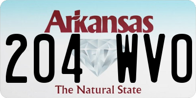 AR license plate 204WVO