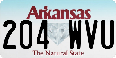 AR license plate 204WVU