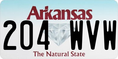 AR license plate 204WVW