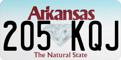 AR license plate 205KQJ