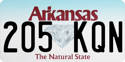 AR license plate 205KQN