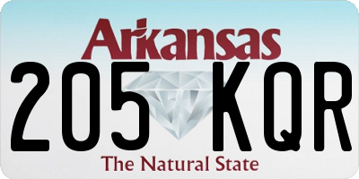 AR license plate 205KQR