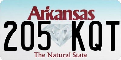 AR license plate 205KQT