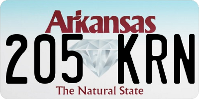 AR license plate 205KRN