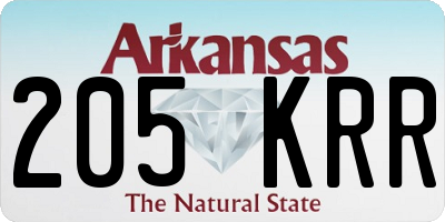 AR license plate 205KRR