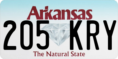 AR license plate 205KRY