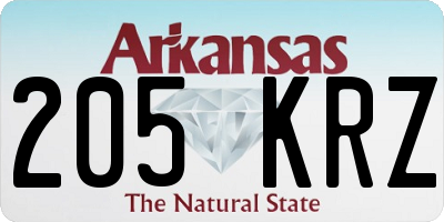 AR license plate 205KRZ