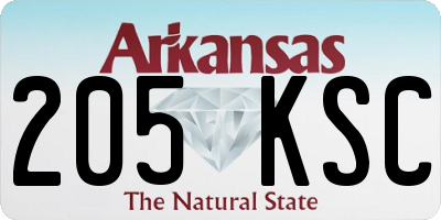 AR license plate 205KSC