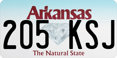 AR license plate 205KSJ