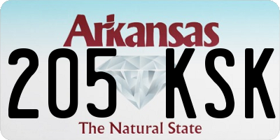 AR license plate 205KSK