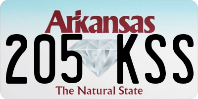 AR license plate 205KSS