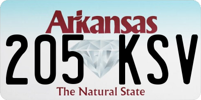 AR license plate 205KSV