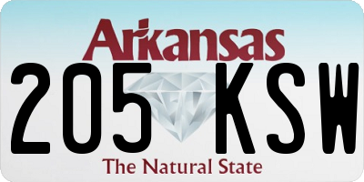 AR license plate 205KSW