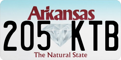 AR license plate 205KTB