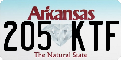 AR license plate 205KTF