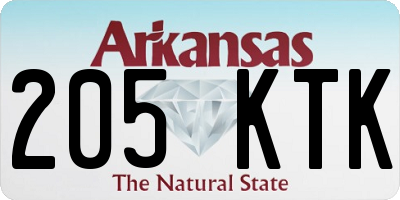 AR license plate 205KTK