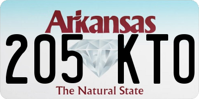 AR license plate 205KTO