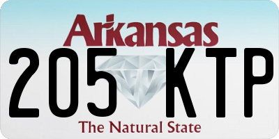 AR license plate 205KTP