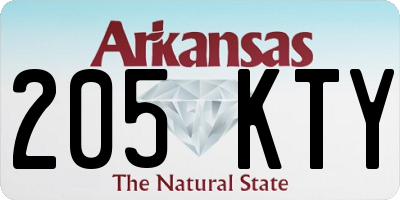 AR license plate 205KTY