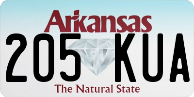 AR license plate 205KUA