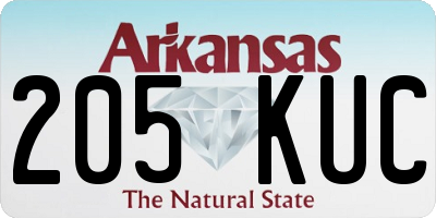 AR license plate 205KUC