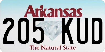 AR license plate 205KUD