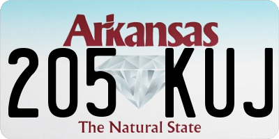AR license plate 205KUJ